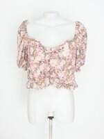blusa cropped feminina floral
