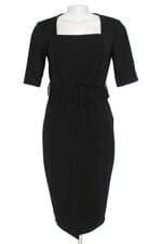 vestido Renner feminino preto com cinto e fenda