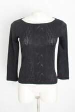 blusa anne kanner feminina preta com recortes