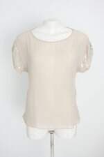 blusa feminina bege com paetê