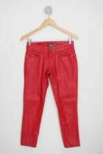 calça de sarja C&A feminina vermelha