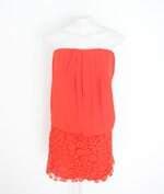 vestido feminino laranja com forro e pregas