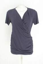 blusa riachuelo feminina azul com drapeado