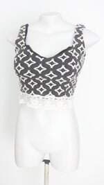 regata cropped cleo ventura feminina bicolor com renda