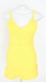 vestido colcci feminino amarelo com babado