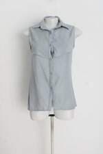 regata feminina azul com sobreposição