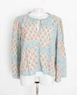 blusa feminina verde estampada