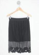saia forever21 feminina preta com renda
