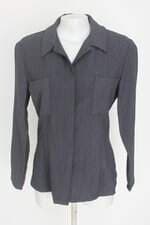 blusa manga longa chifon feminina cinza
