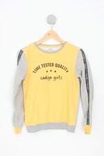 blusa de moletom código girls feminino bicolor com silk e viés