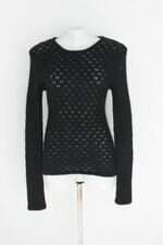 blusa manga longa em tricot feminina preta