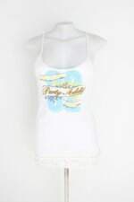 regata carmim feminina branca com hotfix e silk