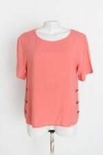 blusa marisa feminina coral com aplique