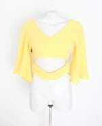 blusa cropped feminina amarela