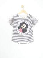 camiseta mickey kids branca com listras