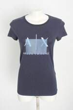 camiseta armani exchange feminina azul com silk