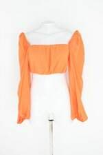 blusa cropped la lima feminina laranja