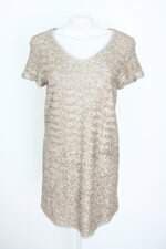 vestido feminino bege com paetê