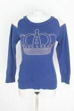 blusa feminina azul com aplique e tule