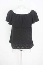 blusa yessica feminina preta com franzido
