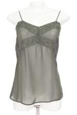 blusa C&A feminina verde com renda e transparência