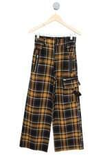 calça de tecido feminina xadrez