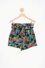 shorts zara feminino estampado com cinto