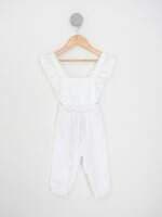 jardineira paola da vinci kids branco com bordado