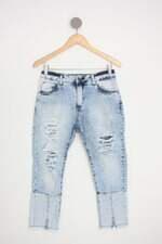 calça jeans marisa feminina azul com recortes