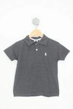 camisa polo hommer kids cinza com bordado