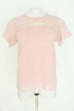 blusa Zara feminina rosa com forro e renda