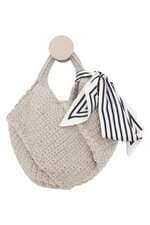 bolsa de tricô feminina cinza