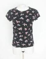 blusa C&A feminina preta floral 