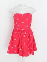 vestido hollister feminino rosa com forro e franzido