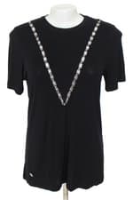 blusa Ellus feminina preta com aplique