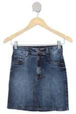 saia jeans denin zero feminina azul