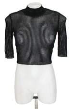 cropped John John feminino preto com transparência