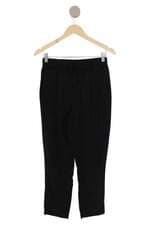 calça de tecido Renner feminina preta com cós com elástico e pregas