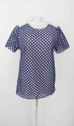 blusa feminina azul com forro e recortes