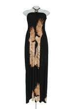 vestido longo feminino preto estampado