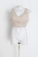 regata cropped feminino bege com bojo