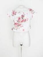 blusa cropped feminino floral 