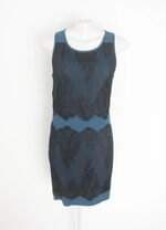 vestido canal feminino azul com renda