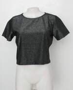 Blusa aestilosa feminina preta lurex