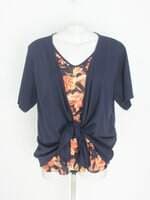 blusa feminina estampada com sobreposição