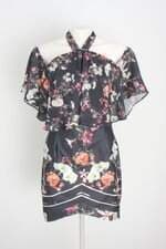 vestido lança perfume feminino preto floral