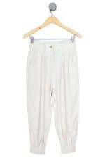 calça de tecido bem me quer feminina off white com pregas