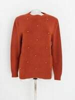 suéter feminino laranja com spikes