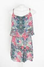 vestido bonprix feminino estampado com sobreposição