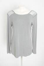 blusa anne kanner feminina cinza com paetê